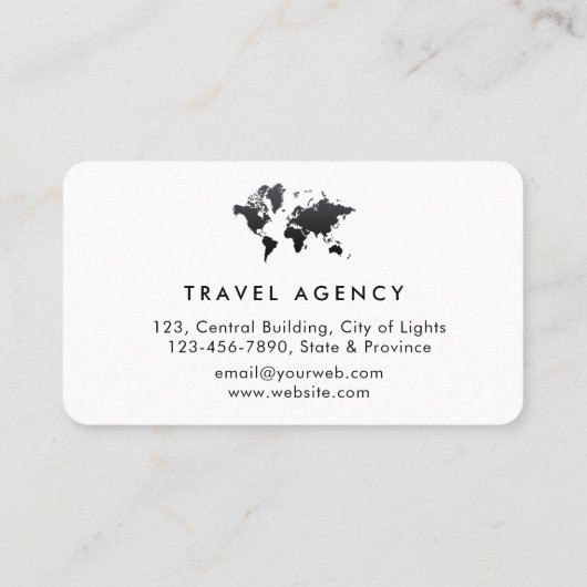 Carte De Visite Agent de voyage World Map Vacation Services Paint (Dos)