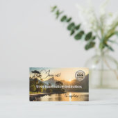 Carte De Visite Agent de voyages d'aventure Code QR moderne (Debout devant)