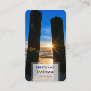 Carte De Visite Agent de voyages océan coucher de soleil plage mar