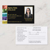 Carte De Visite agent de voyages photo noir d'or (Devant / Derrière)