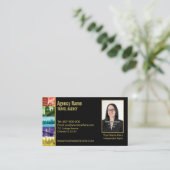 Carte De Visite agent de voyages photo noir d'or (Debout devant)