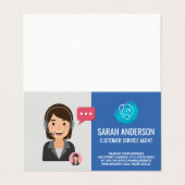 Carte De Visite Agent du service client | Opérateur téléphonique (Extérieur déplié)
