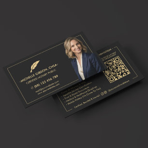 Carte De Visite Agent Exécutif Noir de Signature de Notaire Public