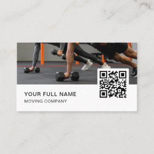 Carte De Visite Agent formateur de fitness Code QR Logo Médias soc