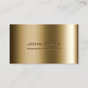 Carte De Visite Agent hypothécaire en bronze métallique profession