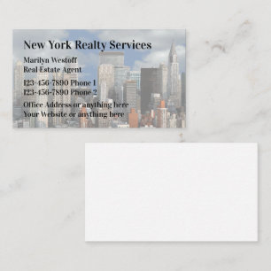 Carte De Visite Agent immobilier à New York