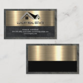 Carte De Visite Agent immobilier | Ardoise en marbre métal (Devant / Derrière)