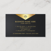 Carte De Visite Agent Immobilier Black Et Gold Personnalisé (Dos)