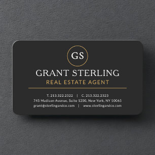 Carte De Visite Agent Immobilier Black Gold Professionnel