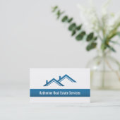 Carte De Visite Agent immobilier bleu professionnel moderne (Debout devant)