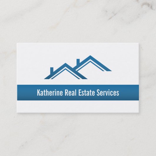 Carte De Visite Agent immobilier bleu professionnel moderne (Devant)