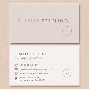 Carte De Visite Agent Immobilier Blush Pink Minimaliste Luxe