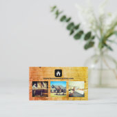 Carte De Visite agent immobilier bois de construction meubles  (Debout devant)