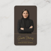 Carte De Visite Agent Immobilier Brun Or  (Devant)