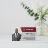 Carte De Visite Agent immobilier Burgundy Red Professional Photo (Debout devant)