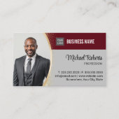 Carte De Visite Agent immobilier Burgundy Red Professional Photo (Devant)