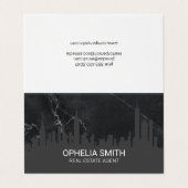 Carte De Visite Agent immobilier Cityscape Marbre (Extérieur déplié)