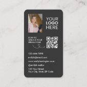 Carte de visite agent immobilier code QR aquarelle (Dos)