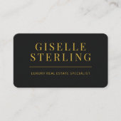 Carte De Visite Agent immobilier Code QR Black Gold (Devant)