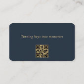 Carte de visite agent immobilier code QR bleu mari (Dos)