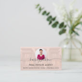 Carte De Visite Agent Immobilier Code QR de Photo Script Luxe (Debout devant)