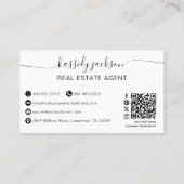 Carte De Visite Agent Immobilier Code QR de Photo Script Luxe (Dos)