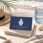 Carte De Visite Agent immobilier côtier Logo Jar Ginger Bleu
