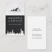 Carte De Visite Agent immobilier | Cuir | Marbre (Devant / Derrière)