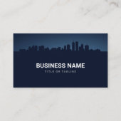 Carte De Visite Agent immobilier Dark Navy & Silver Skyline (Devant)