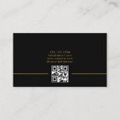 Carte De Visite Agent immobilier de luxe Chic Black & Gold (Dos)