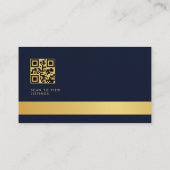 Carte De Visite Agent immobilier de luxe Code QR Bleu marine Or (Dos)