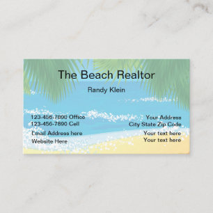 Carte De Visite Agent immobilier de plage Design tropical côtier