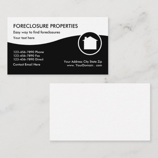 Carte De Visite Agent immobilier de saisie immobilière (Devant / Derrière)