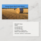 Carte De Visite Agent immobilier de ventes de ferme et de terre (Devant / Derrière)