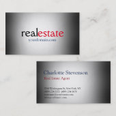 Carte De Visite Agent Immobilier élégant Gris Professionnel tendan (Devant / Derrière)
