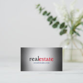 Carte De Visite Agent Immobilier élégant Gris Professionnel tendan (Debout devant)