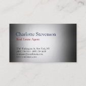 Carte De Visite Agent Immobilier élégant Gris Professionnel tendan (Dos)