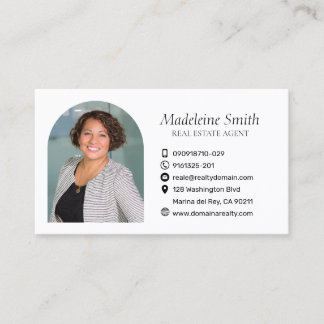 Carte De Visite Agent immobilier élégant Moderne Blanc Minimaliste