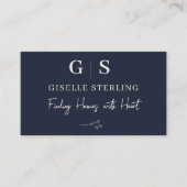 Carte De Visite Agent immobilier Elegant Navy Blue Cream (Devant)