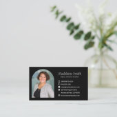 Carte De Visite Agent immobilier élégant Noir Professionnel (Debout devant)