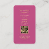 Carte De Visite Agent immobilier Elegant Pink Gold Key Moderne (Dos)