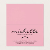 Carte De Visite Agent immobilier élégant (rose) (Extérieur déplié)