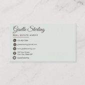 Carte De Visite Agent immobilier Elegant Sage Green Photo (Dos)