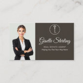 Carte De Visite Agent immobilier Elegant Sage Green Photo (Devant)