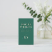 Carte De Visite Agent immobilier Emerald Monogramme vert Moderne (Debout devant)