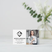 Carte De Visite Agent immobilier | Femme d'affaires (Debout devant)