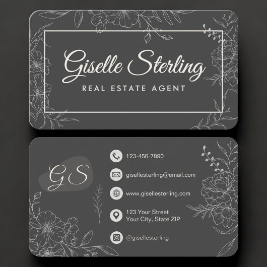 Carte De Visite Agent Immobilier Floral