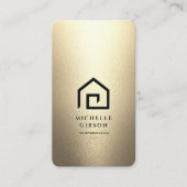 Carte De Visite Agent immobilier Gold Black House Moderne (Devant)