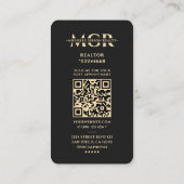 Carte De Visite Agent immobilier Gold Black House Moderne (Dos)