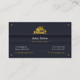 Carte De Visite Agent immobilier   Graphic Golden House